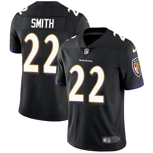 Nike Ravens #22 Jimmy Smith Black Alternate Men's Stitched NFL Vapor Untouchable Limited Jersey - Click Image to Close